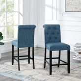 24" Counter Bar Stool ,Set Of 2, Blue 11626
