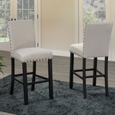 162-29- Bar Stool, Set of 2- Beige