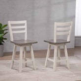22315 Counter -Height Swivel Bar Stool, Set of 2 in Grey /White