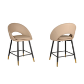 24493-Counter Bar Stool Set of 2 in Beige