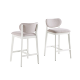 24858 Counter Bar Stool, Set of 2 in Cream