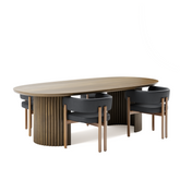 Odilia 5 Piece Walnut /Black Dining Set 3228671.