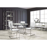 Lyrica Collection 5pc Round Dining Set in White 3656