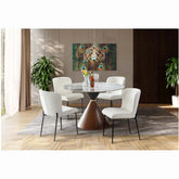 Greer 5Pc Dining Set in White 3696 Mazin