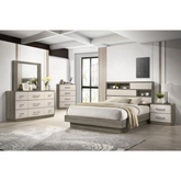 40822-Queen 8PC Bedroom Set in Natural/White Wash