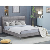 5935 Platform Bed in Grey International Furniture