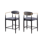 61327-Counter Bar Stool Set of 2 in Grey