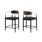 61329-Counter Bar Stool Set of 2 in Black