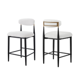 61330-Counter Bar Stool , Set of 2 in White/Black