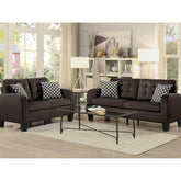 Sinclair Fabric Sofa Set in Brown.