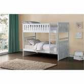 Galen Twin Over Twin Bunkbed in White B2053FFW Mazin