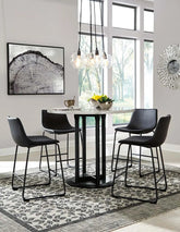 Centiar Counter Height 5Pc Dining Set in Black | Signature Design by Ashley
