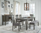 Hallanden 6Pc Dining Set in Grey D589 | Signature Design by Ashley