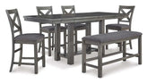 Myshanna Counter Height 6Pc Dining Set in Grey | Signature Design by Ashley