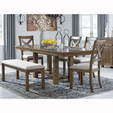 Moriville 6Pc Dining Set in Grayish Brown | Signature Design by Ashley