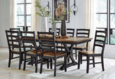 Wildenauer 9Pc Dining Set in Brown and Black | Signature Design by Ashley