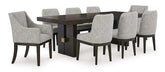 Burkhaus 9Pc Dining Set in Dark Brown | Signature Design by Ashley