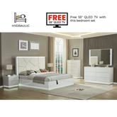 6 Pc Hydraulic Bedroom set in White 9720