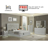 6 Pc Hydraulic Bedroom set in Light Grey 9721
