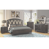 Ginger Bedroom Set in Gun Metal.