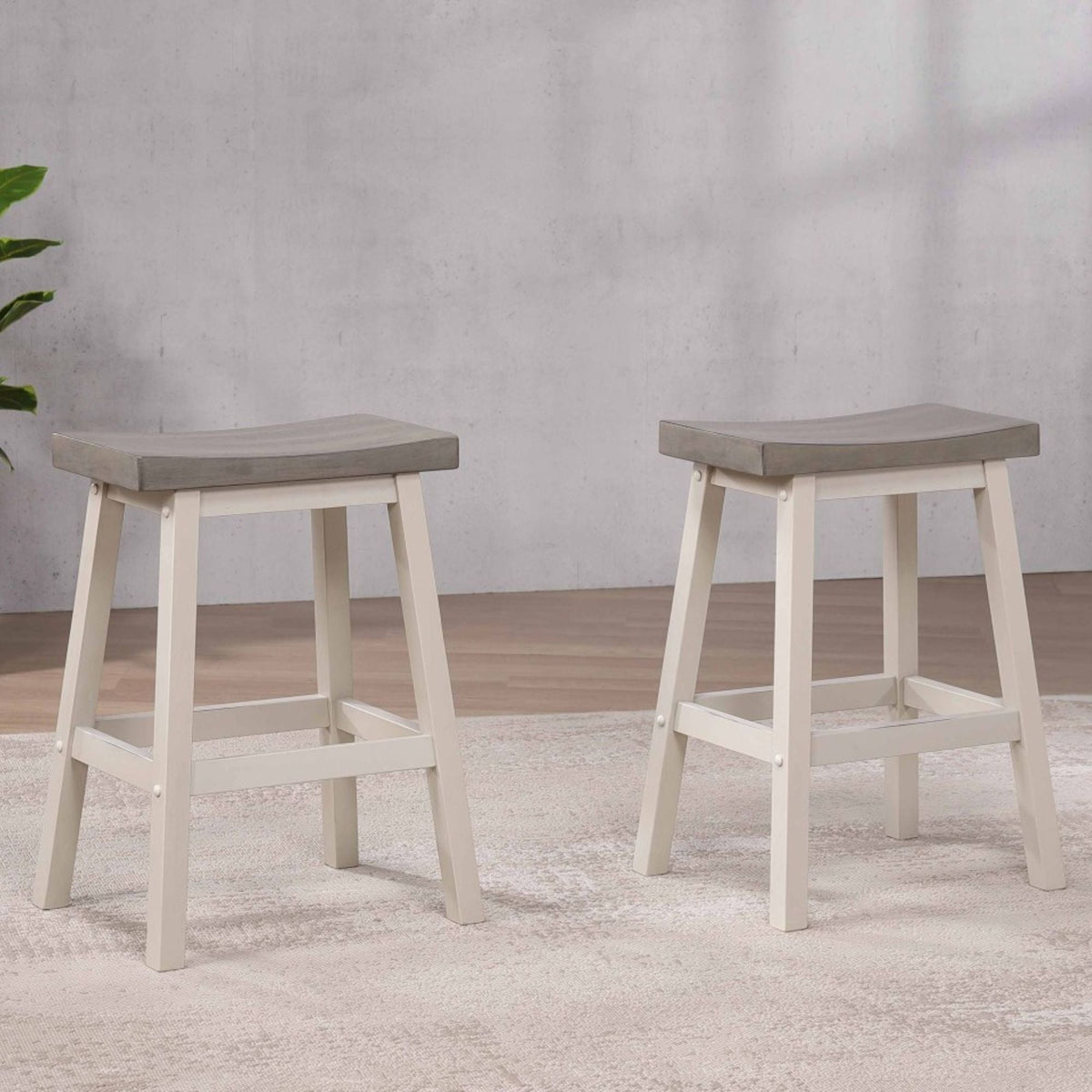 Counter Stool, Set of 2 in Grey/White 11225-24