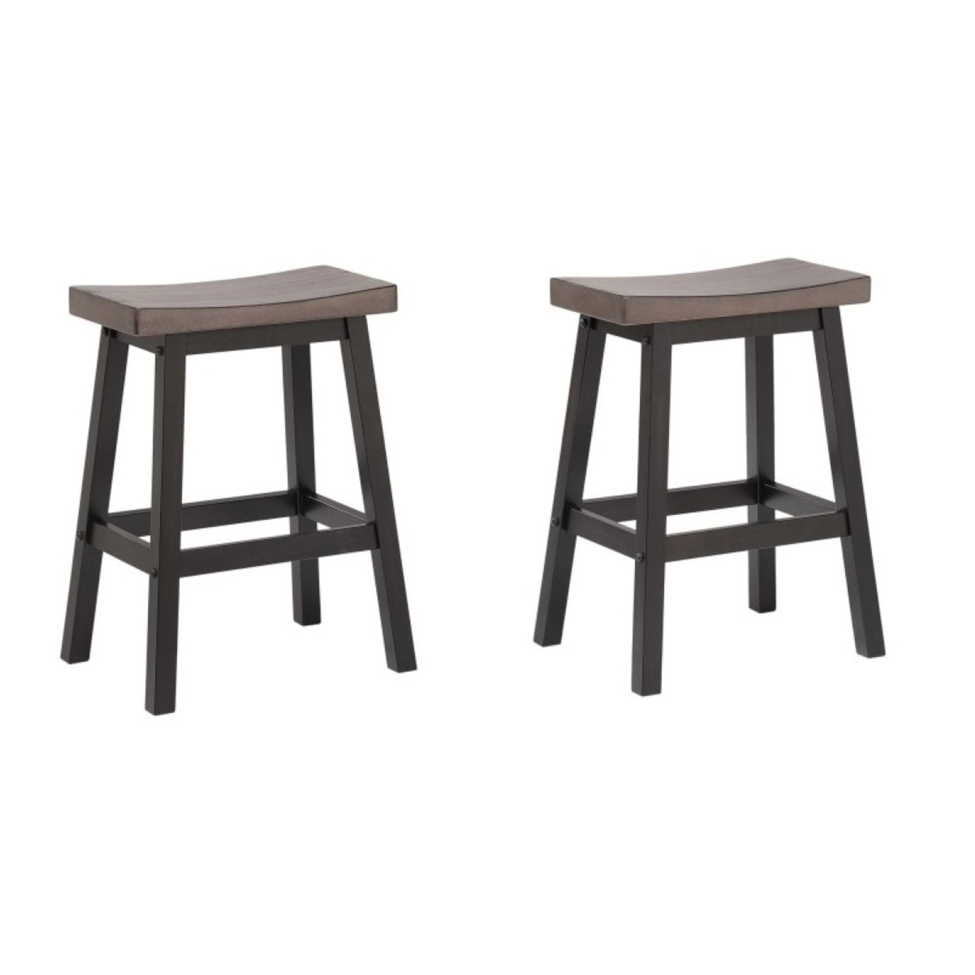 Counter Stool, Set of 2- Oak/Dark/ Grey 11226-24