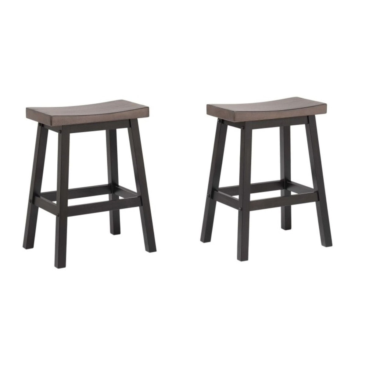 Counter Stool, Set of 2- Oak/Dark/ Grey 11226-24