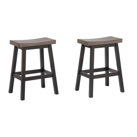 Counter Stool, Set of 2- Oak/Dark/ Grey 11226-24
