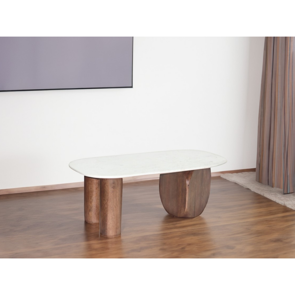 11361- Coffee Table in Walnut/ White