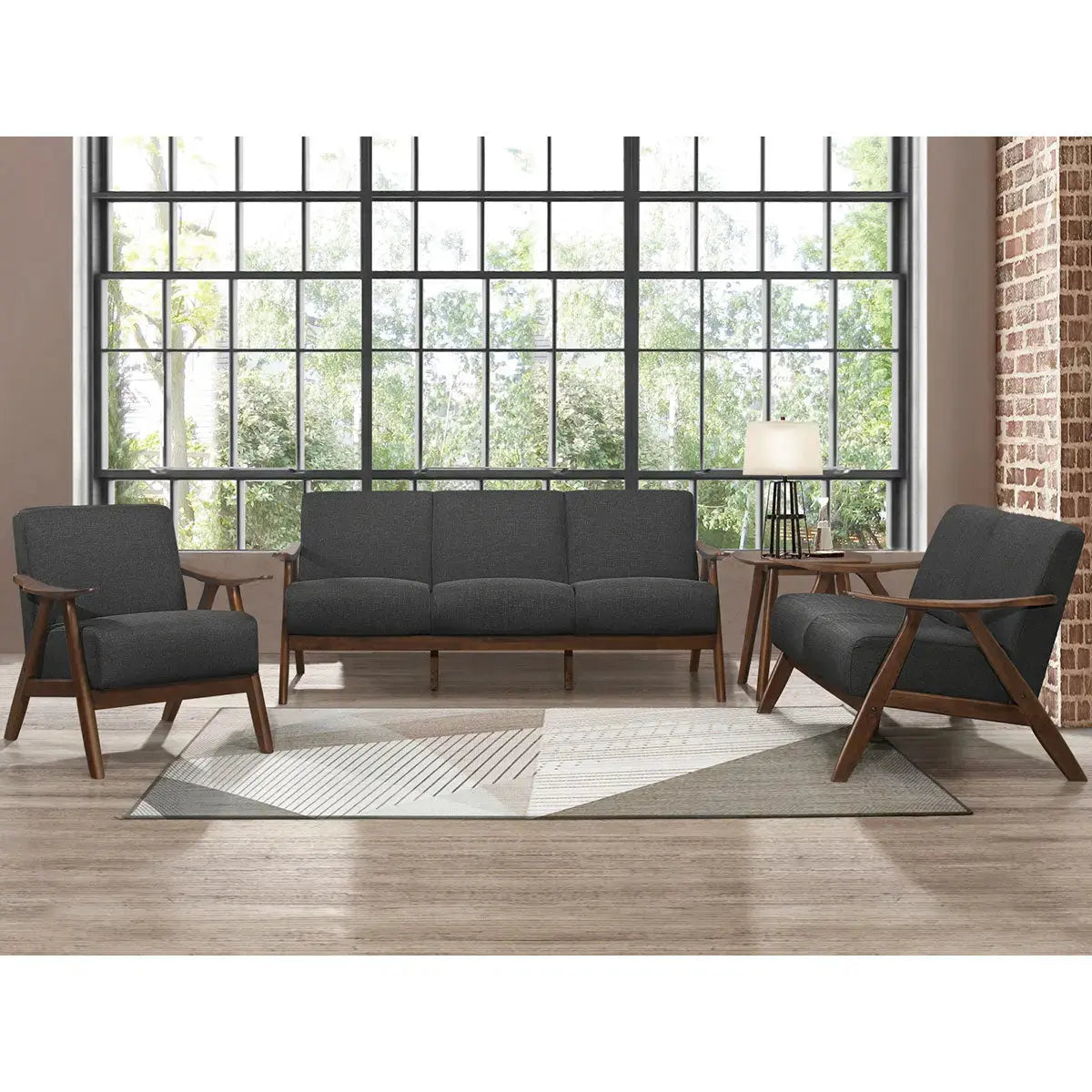 Damala Collection 3 pc Fabric Sofa Set 1138 - Mazin