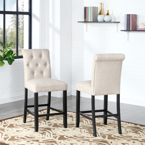 11624- Counter Stool ,Set of 2- Beige