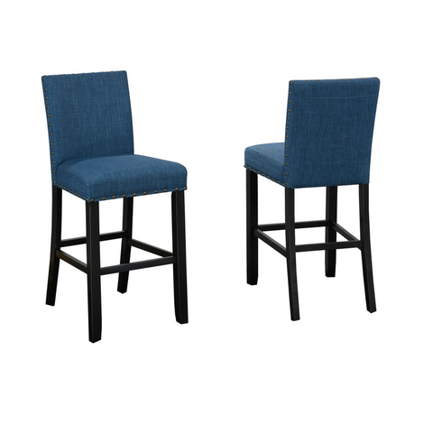 162-29- Bar Stool, Set of 2- Blue