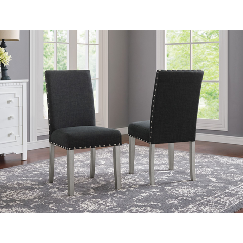 163-22DGY-Dining Chair,Set OF 2 in  Dark Grey