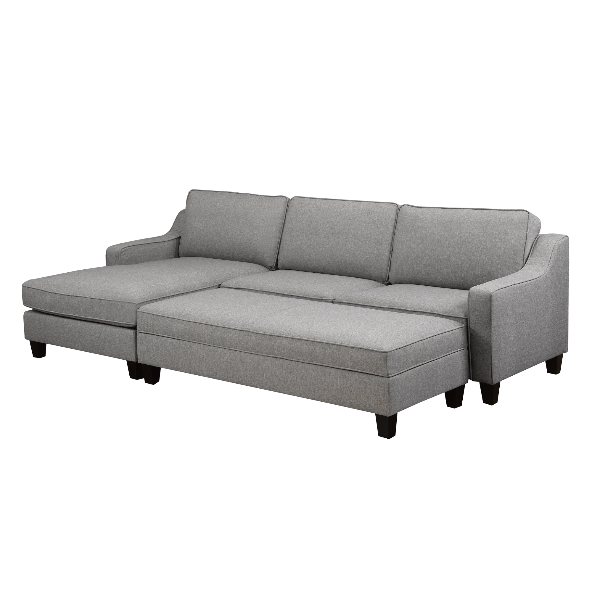 Sectional & Ottoman in Grey 17601