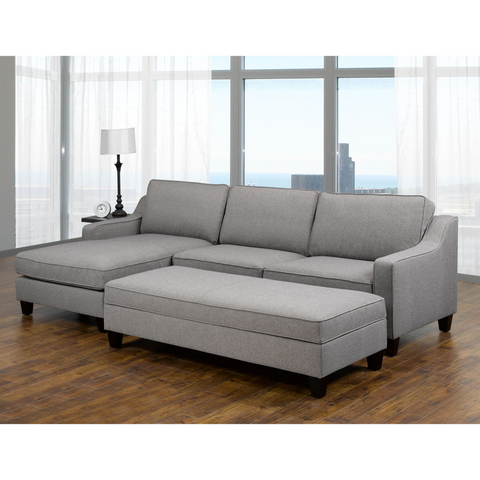 Sectional & Ottoman in Grey 17601