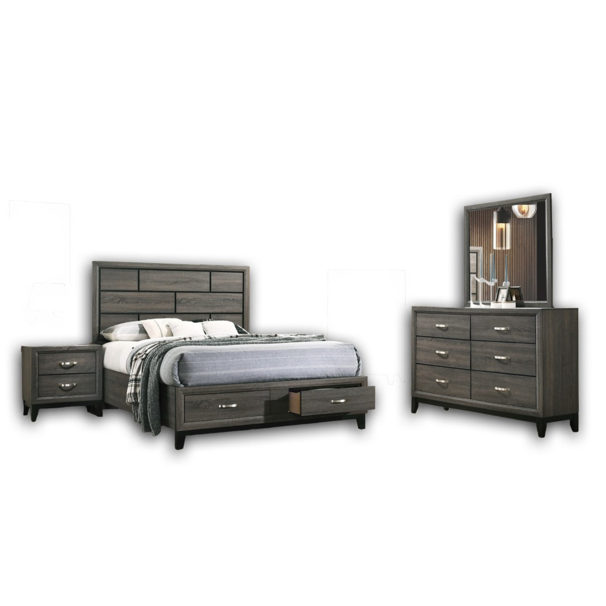FB-0170D - 7PC Queen Bedroom Set in Grey