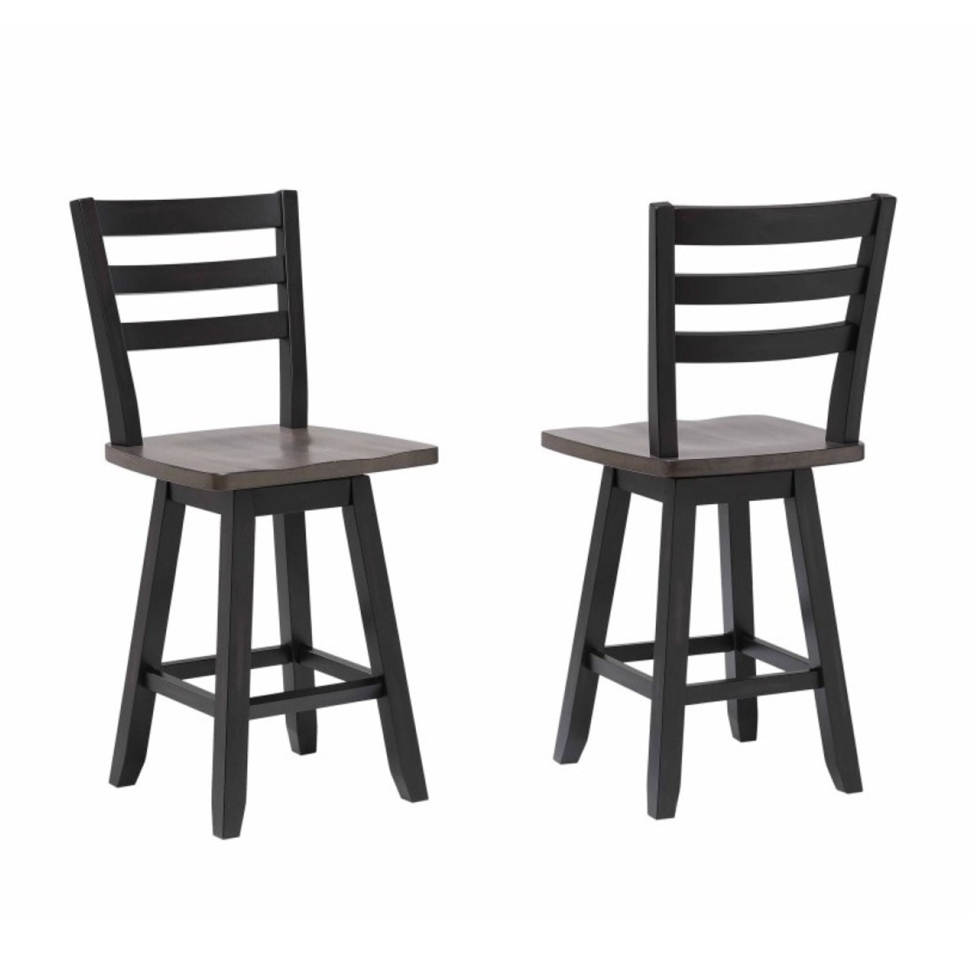 22315 Counter Height Swivel Bar Stool, Set of 2 in Oak/Dark Grey