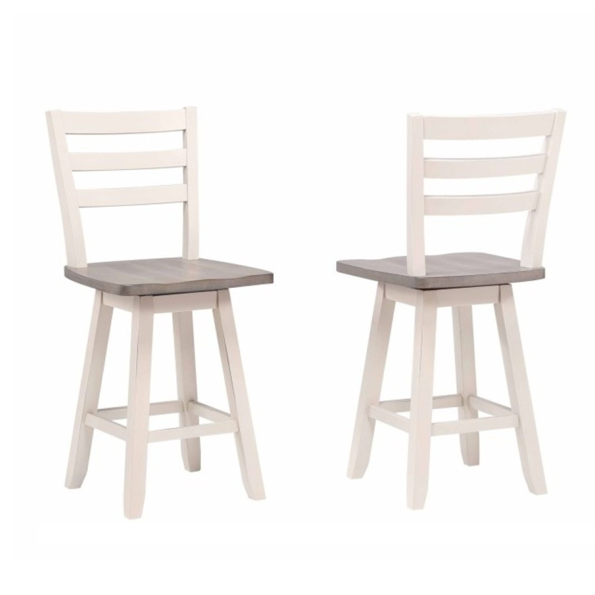 22315 Counter -Height Swivel Bar Stool, Set of 2 in Grey /White