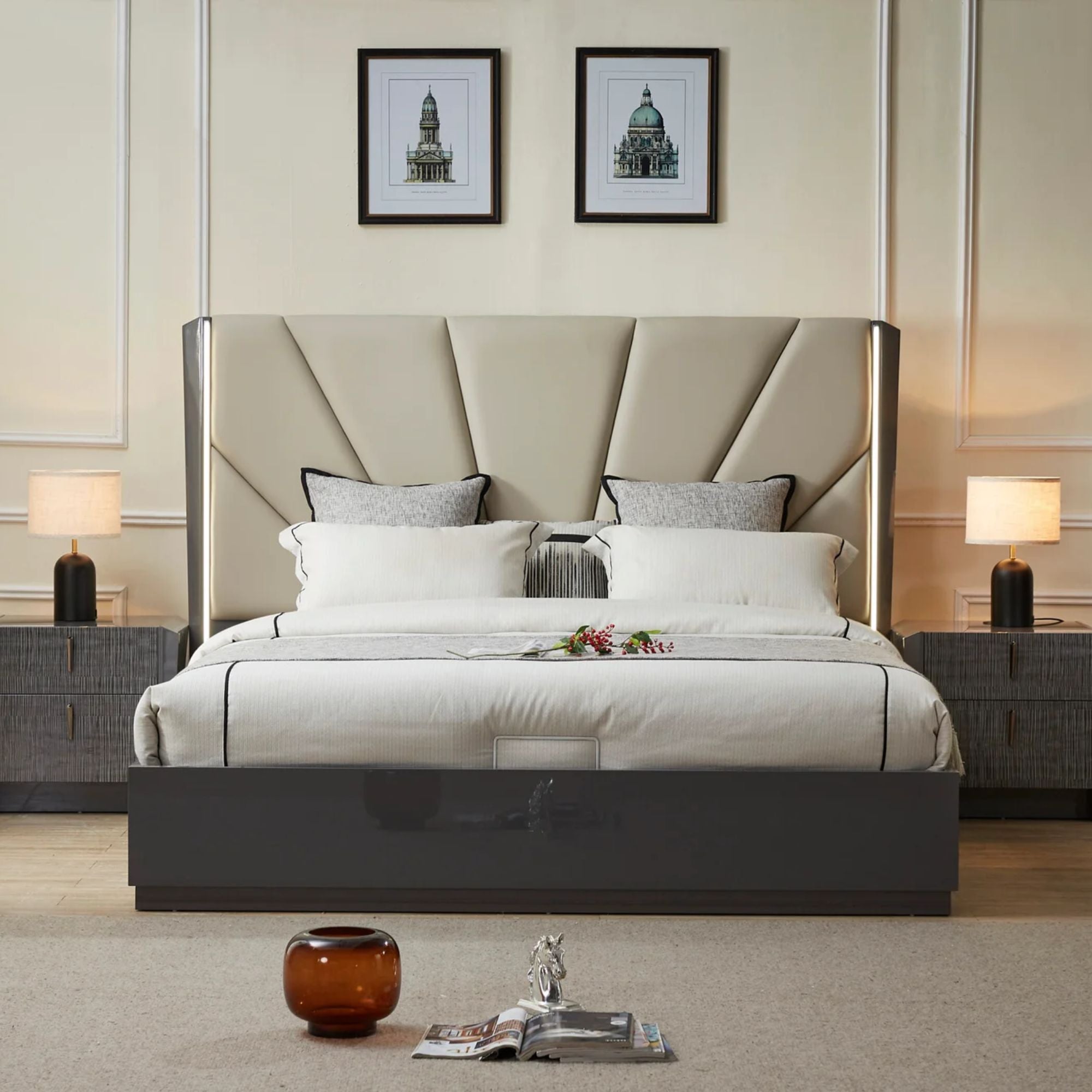 6 pc Bedroom set in Grey 2402