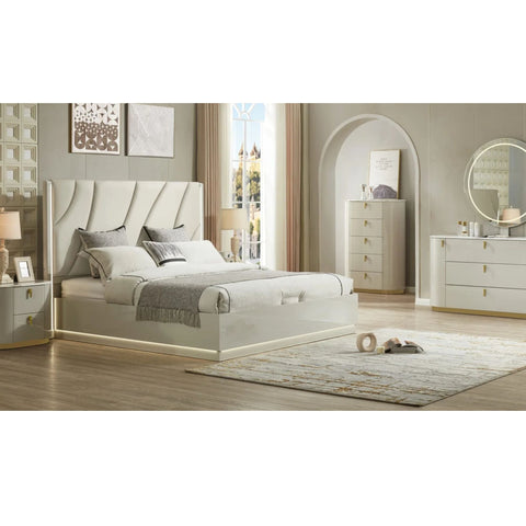6 Pc Bedroom set Beige 2406