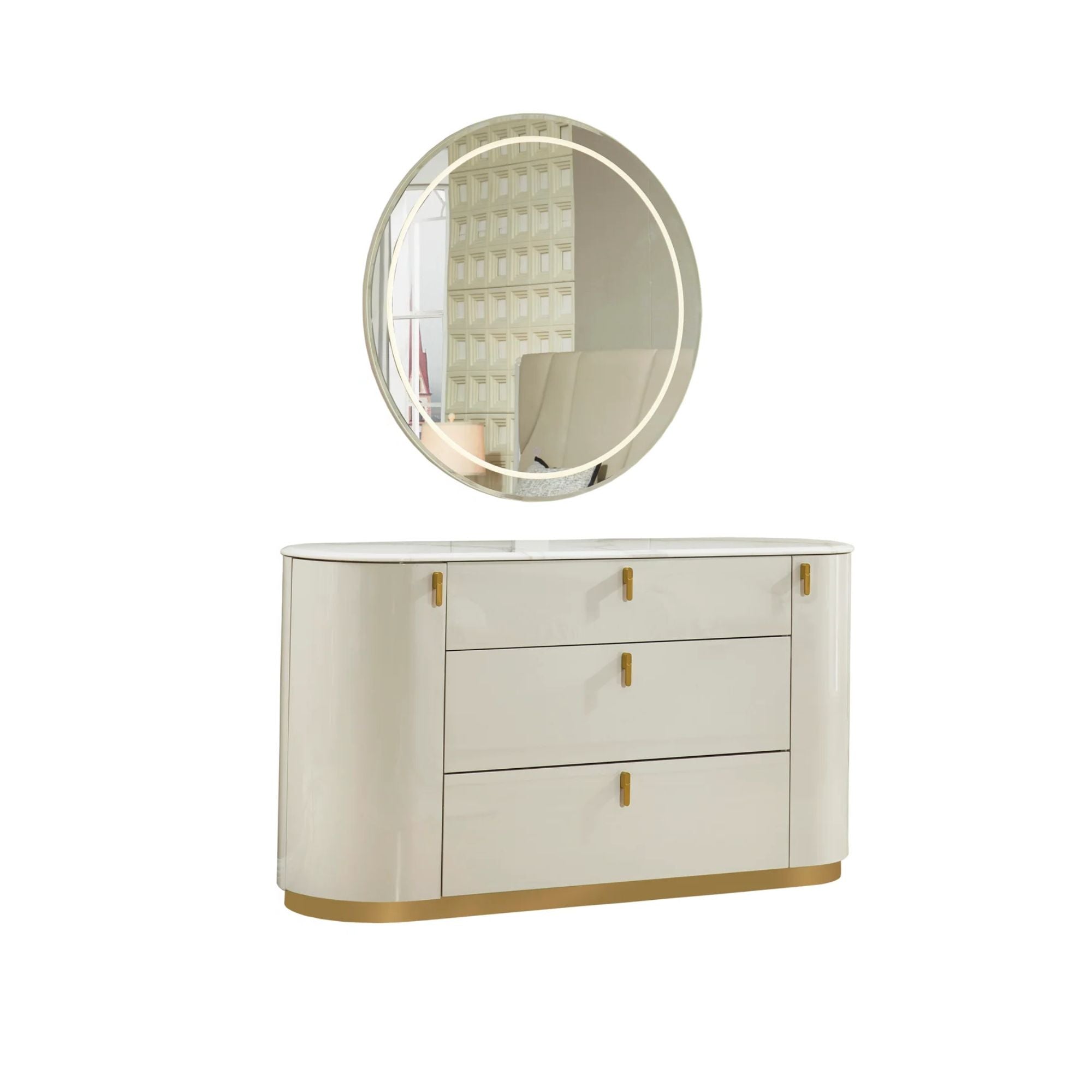 6 Pc Bedroom set Beige 2406