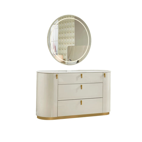 6 Pc Bedroom set Beige 2406
