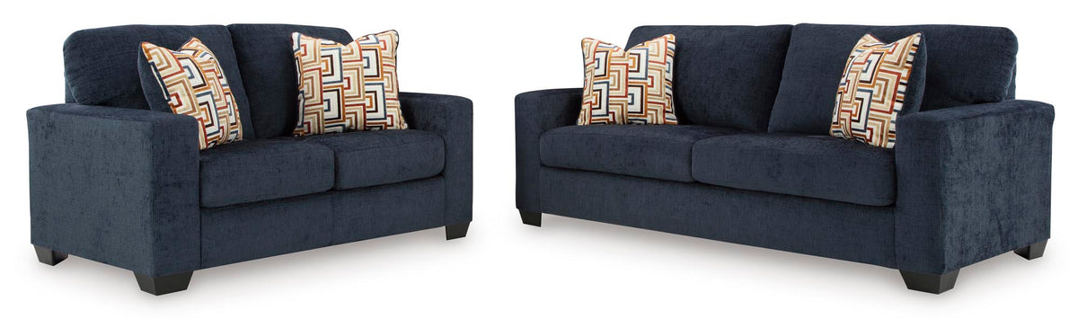 Aviemore Sofa and Loveseat Set in Blue
