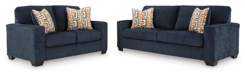 Aviemore Sofa and Loveseat Set in Blue