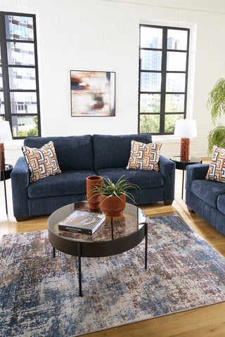 Aviemore Sofa and Loveseat Set in Blue