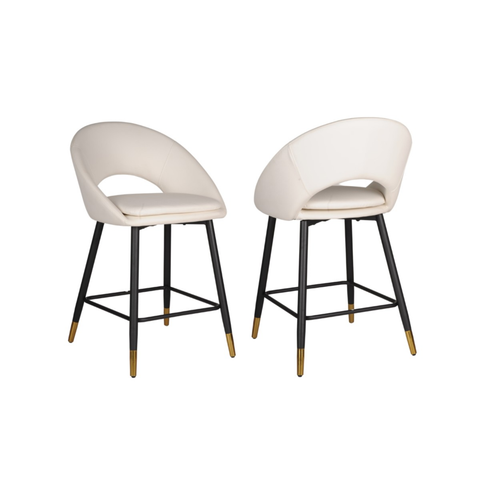 24492-Counter Bar Stool Set of 2 in White