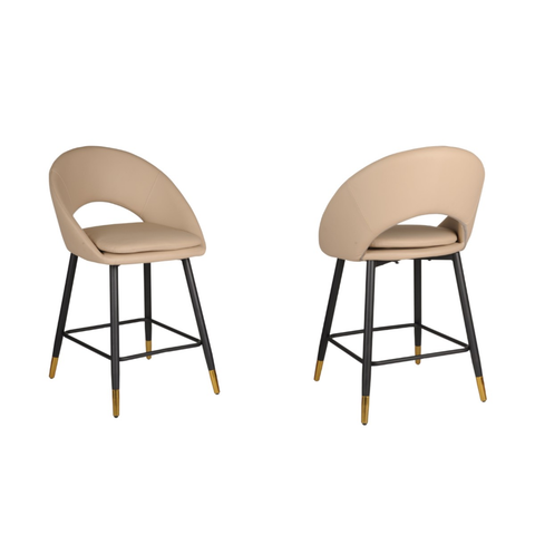 24493-Counter Bar Stool Set of 2 in Beige