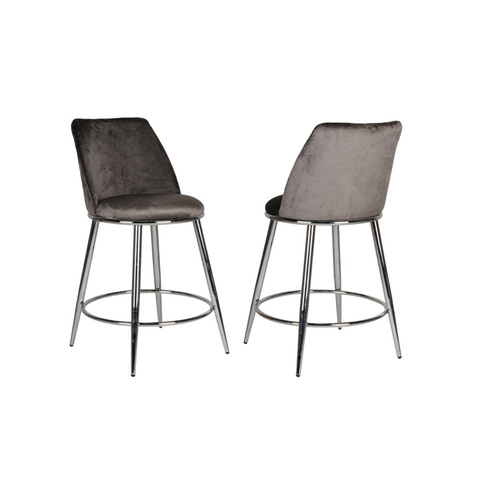 24512-Counter Bar Stool, Set of 2 in Grey