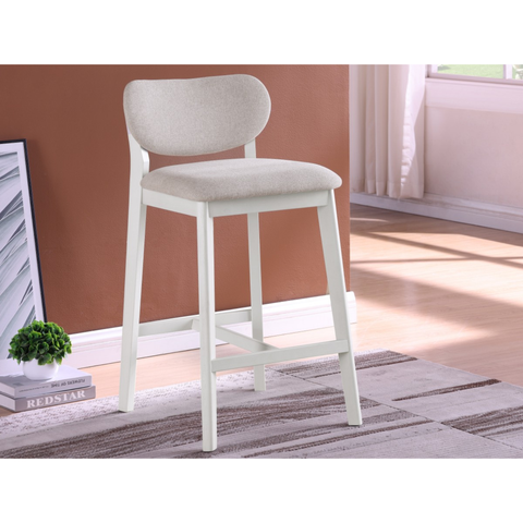 24858 Counter Bar Stool, Set of 2 in Cream