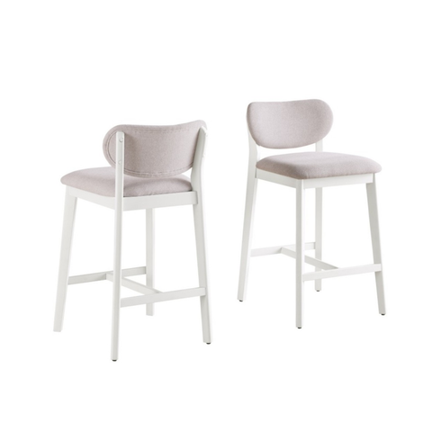 24858 Counter Bar Stool, Set of 2 in Cream